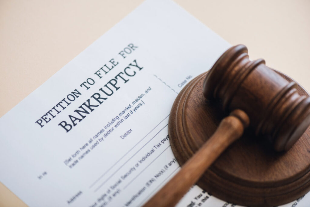 gavel over bankruptcy petition