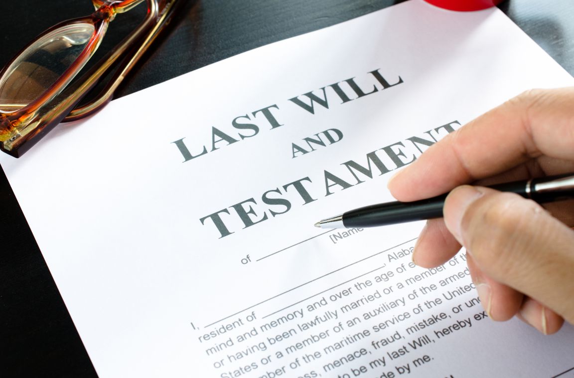 last will and testament with person signing it
