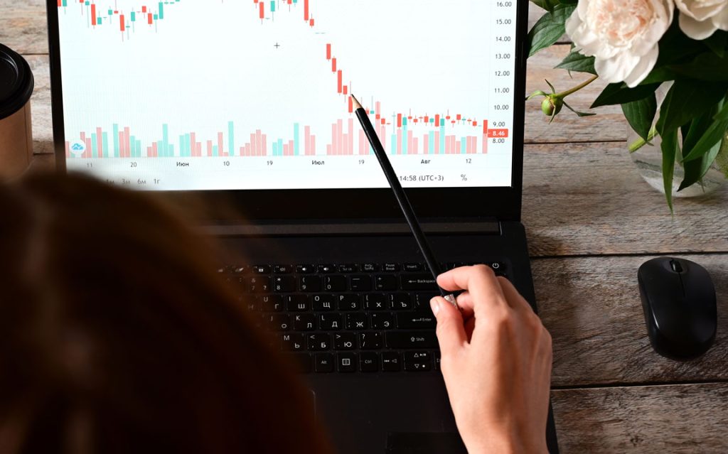 stock chart on computer
