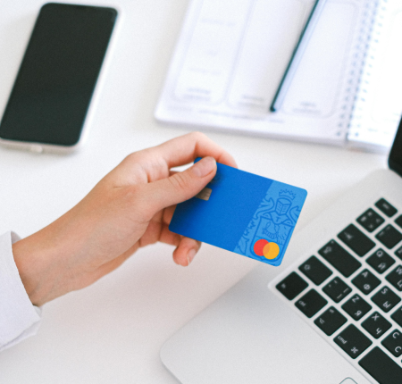 person making payment with credit card